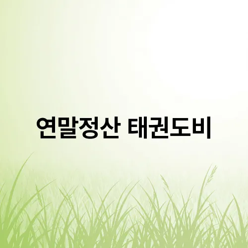 연말정산 태권도비