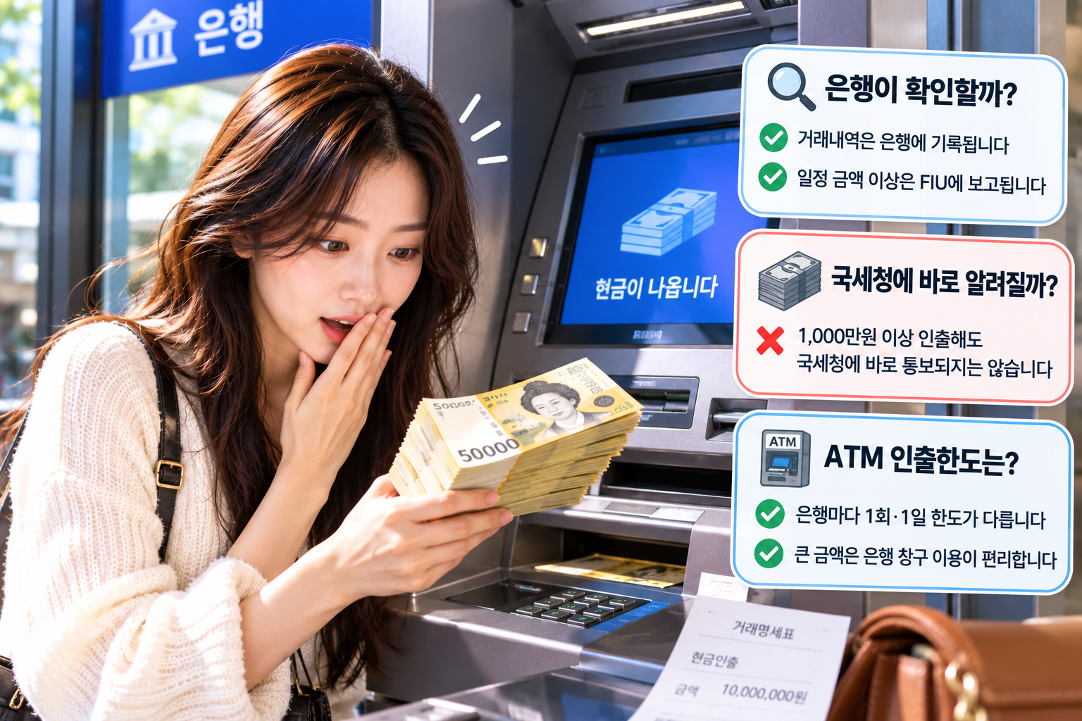ATM에서 큰돈 찾으면 은행이 확인할까?