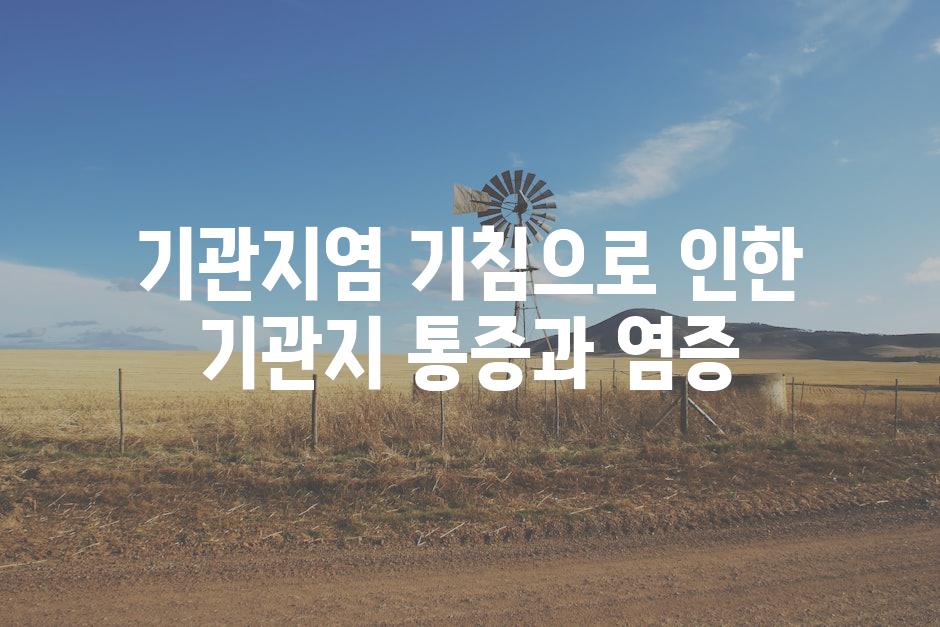 기관지염 기침으로 인한 기관지 통증과 염증