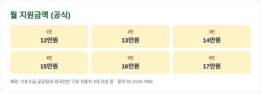 서울형 주택바우처 월 지원금액과 주의