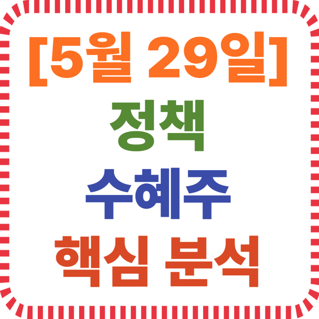 [5월 29일] 정책 수혜주 핵심 분석