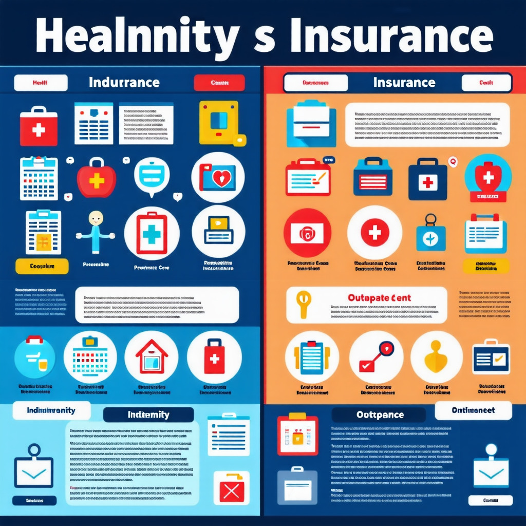 실손보험과 건강보험의 차이를 비교하는 이미지.