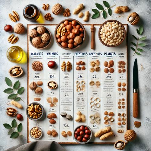 4. 견과류의 영양소 비교표