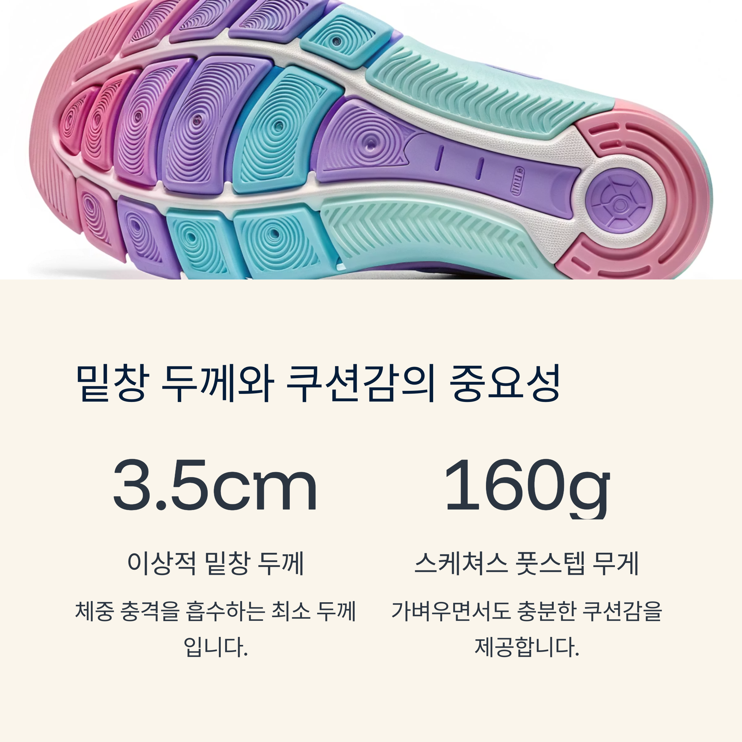 밑창 두께와 쿠션감의 중요성