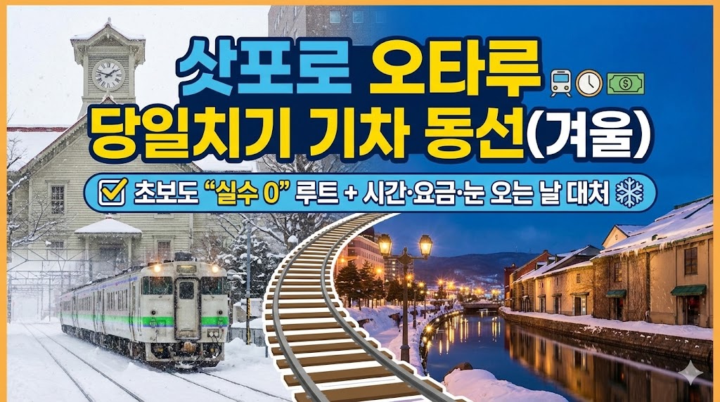 삿포로 오타루 당일치기 기차 동선(겨울)|초보도 “실수 0” 루트 + 시간·요금·눈 오는 날 대처