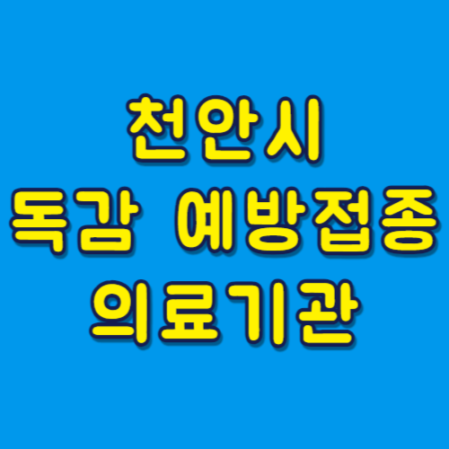 천안시 독감 예방접종 의료기관