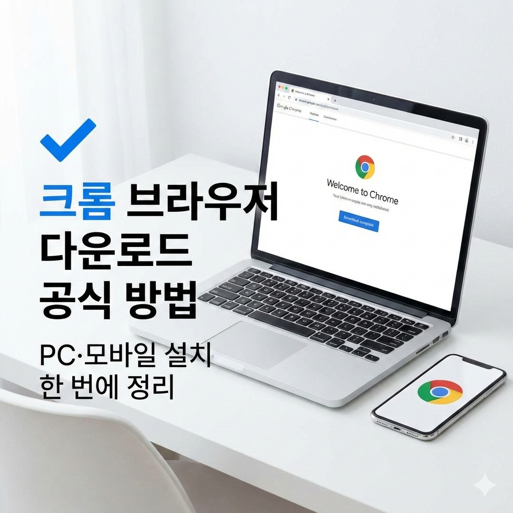 크롬 브라우저 다운로드 (2026년 최신 정보), 챗지피티 무료로 생성한 이미지