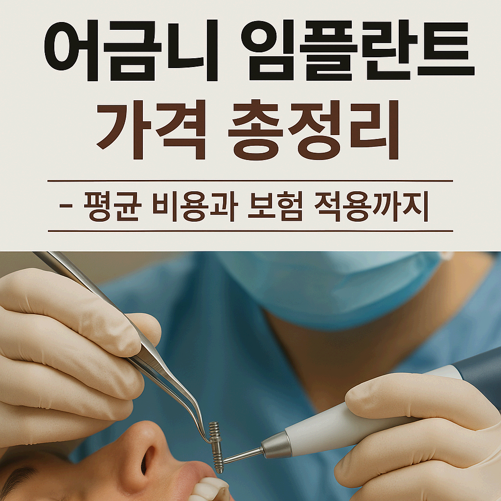 어금니 임플란트 가격 총정리 – 평균 비용과 보험 적용까지