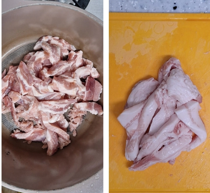 삼겹살-김치찌개-기름기-제거하기