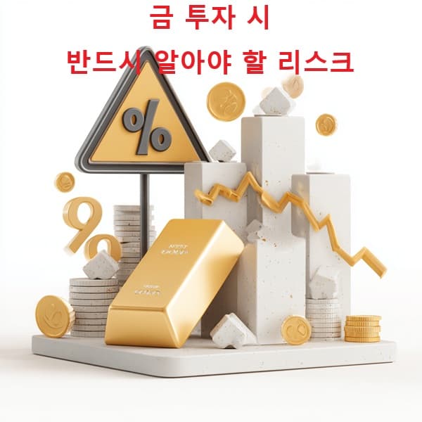 금 투자 시 고려해야 할 리스크를 정리한 시각 자료