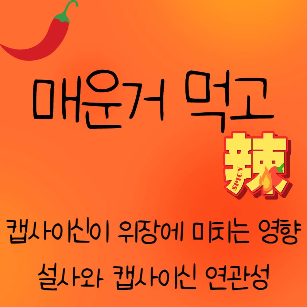 매운거 먹고 설사! 캡사이신이 위장 장애에 미치는 영향, 연관성