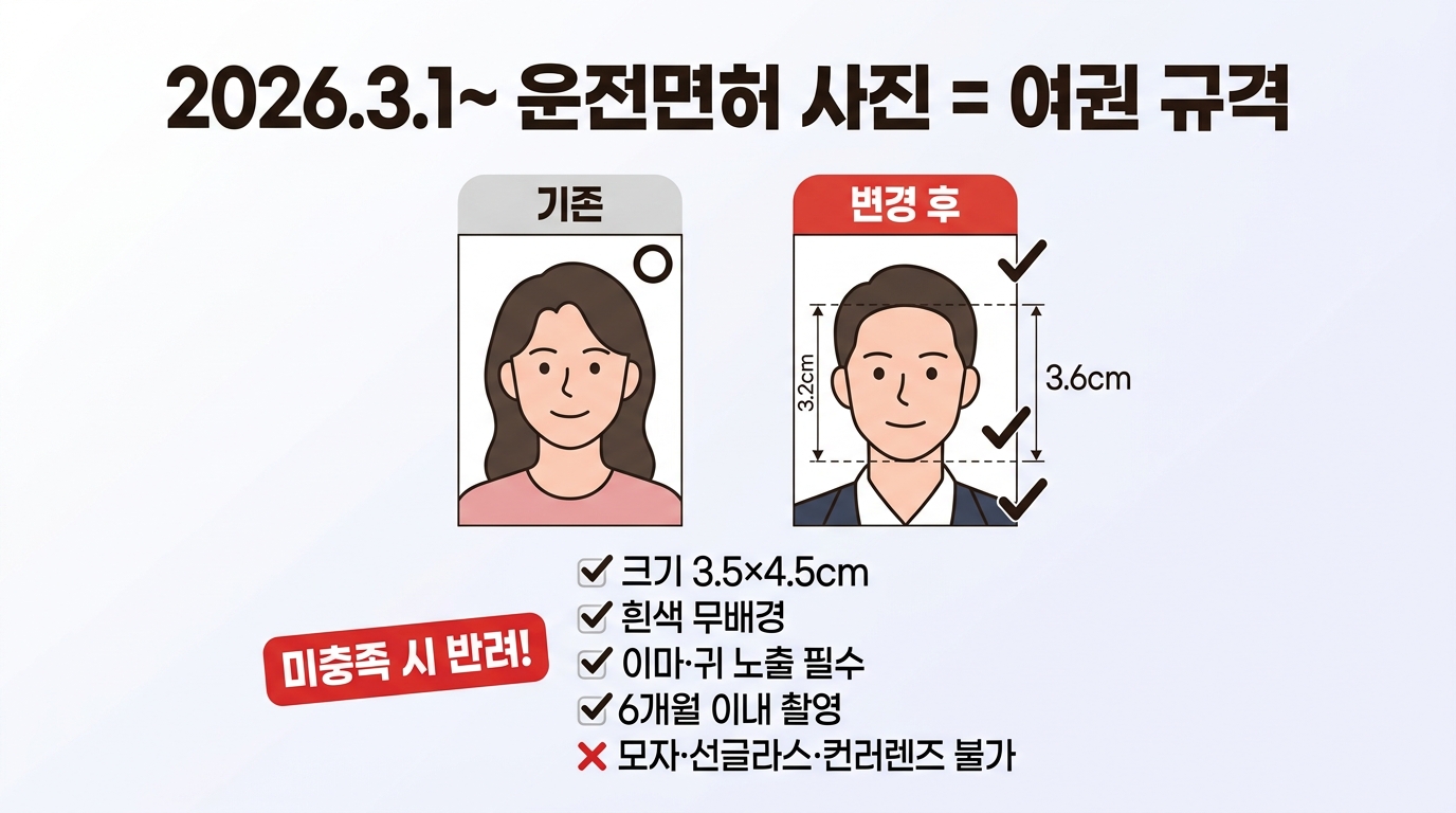 2026년 운전면허증 사진 여권 규격 변경 체크리스트