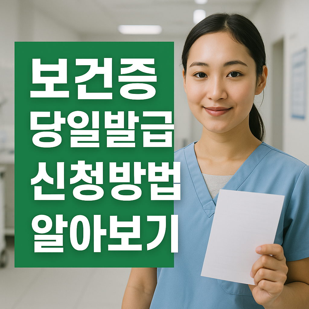 보건증 당일발급 신청방법 완벽 가이드