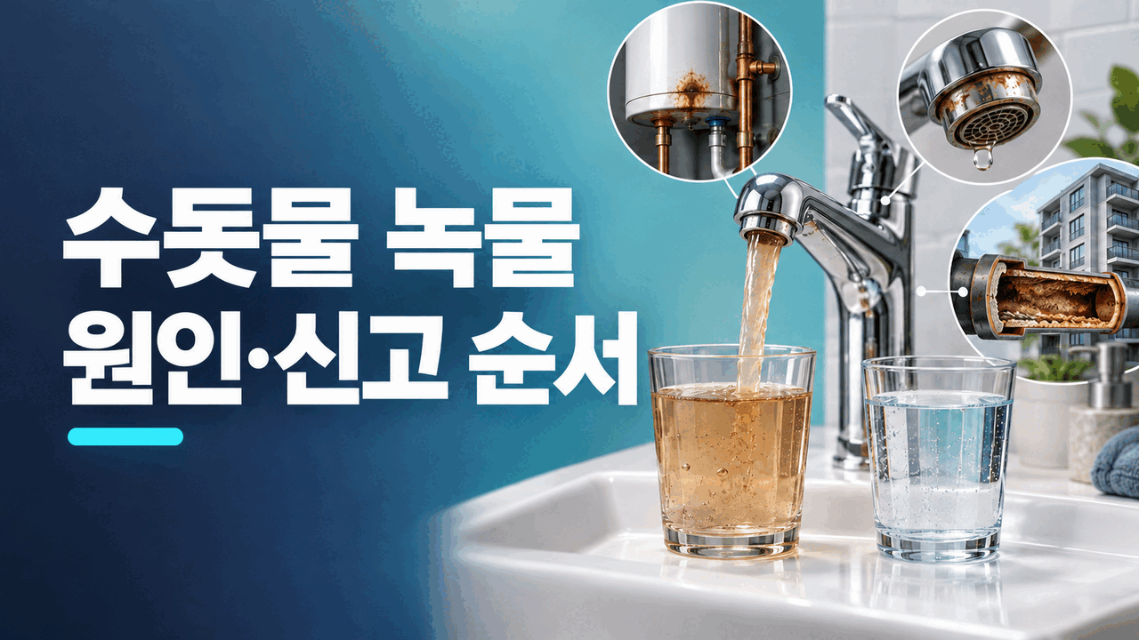 수돗물에서 녹물 나올 때 ❘ 온수&middot;냉수 원인 구분과 신고
