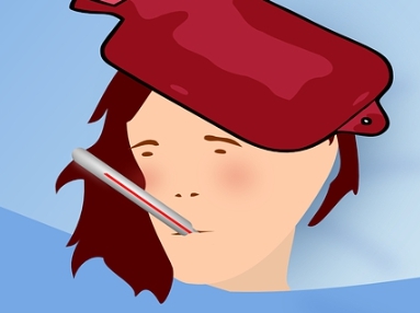 대상포진 증상 중 하나인 고열 증상을 나타낸 이미지입니다.