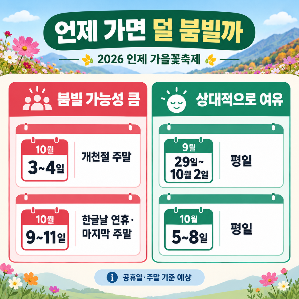 인제가을꽃축제 주차장 진입 정체
