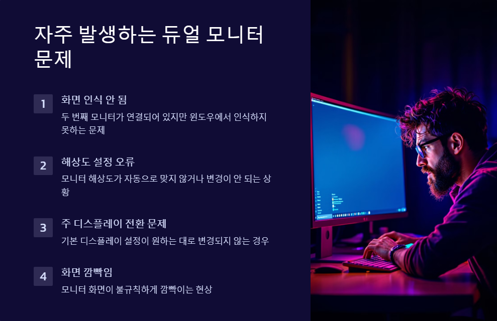 윈도우11 듀얼 모니터 설정 오류 해결 방법