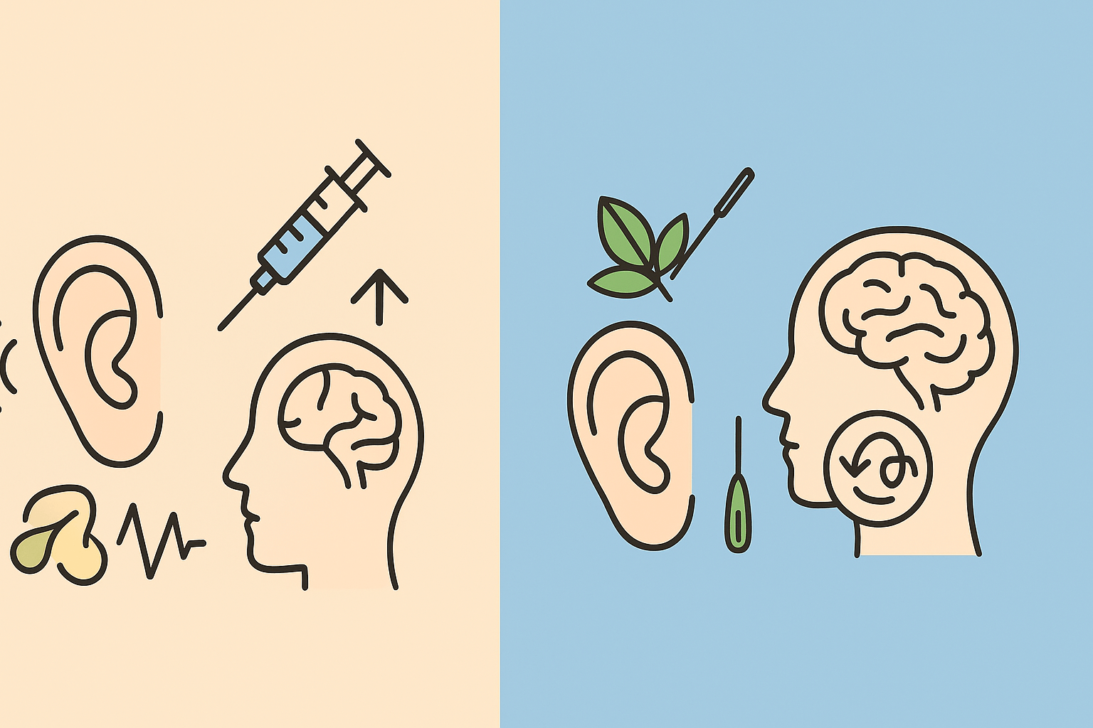 청력 회복 중심의 치료 방식 비교 (청력회복)