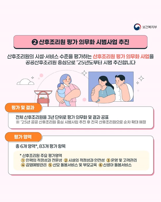 2) 산후조리원 평가 의무화