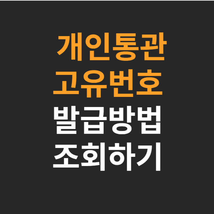 개인통관고유번호-발급-조회