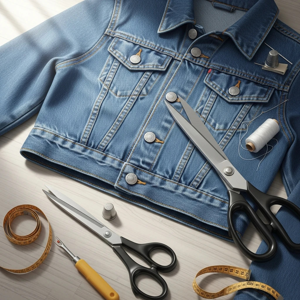 크롭 청자켓 마감