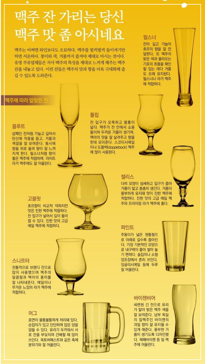 맥주 종류별 맥주 잔 추천