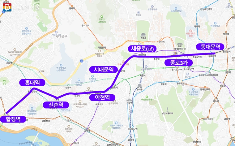 심야 자율주행 버스 심야 A21 노선도