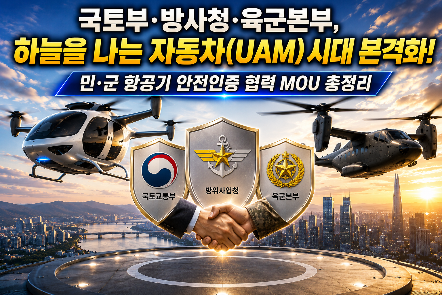 국토부&middot;방사청&middot;육군본부, 하늘을 나는 자동차(UAM) 시대 본격화! 민&middot;군 항공기 안전인증 협력 MOU 총정리 관련 사진