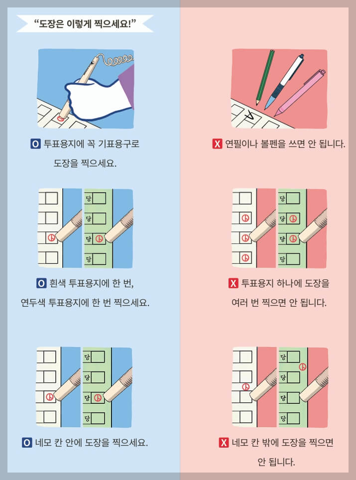 제22대 국회의원 선거 도장 찍는 방법