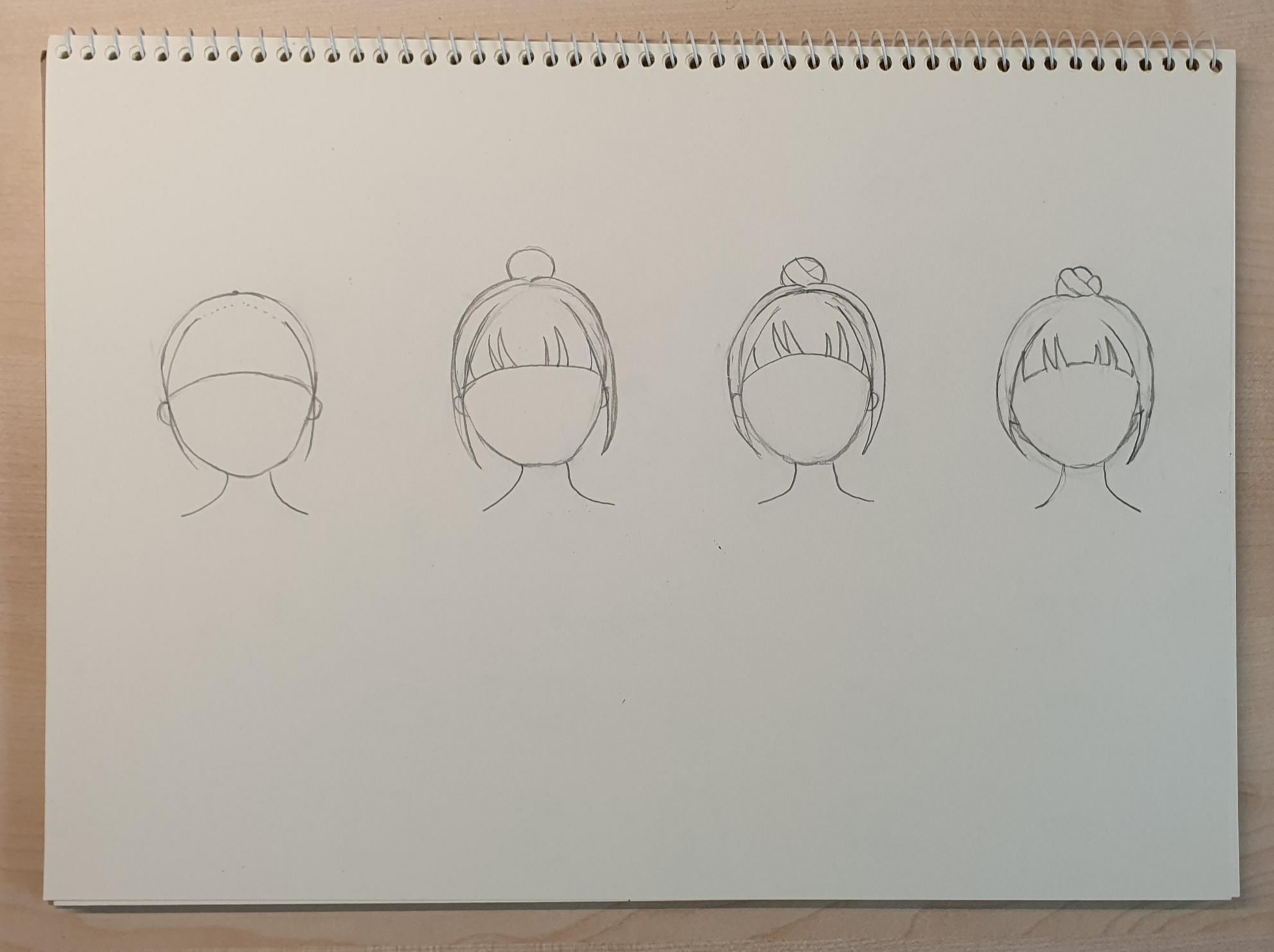 묶음머리-그리는-과정