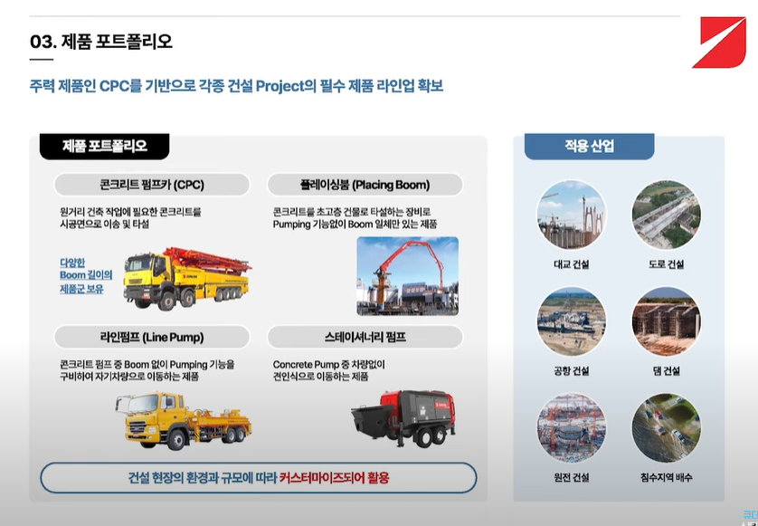 전진건설로봇 제품라인업