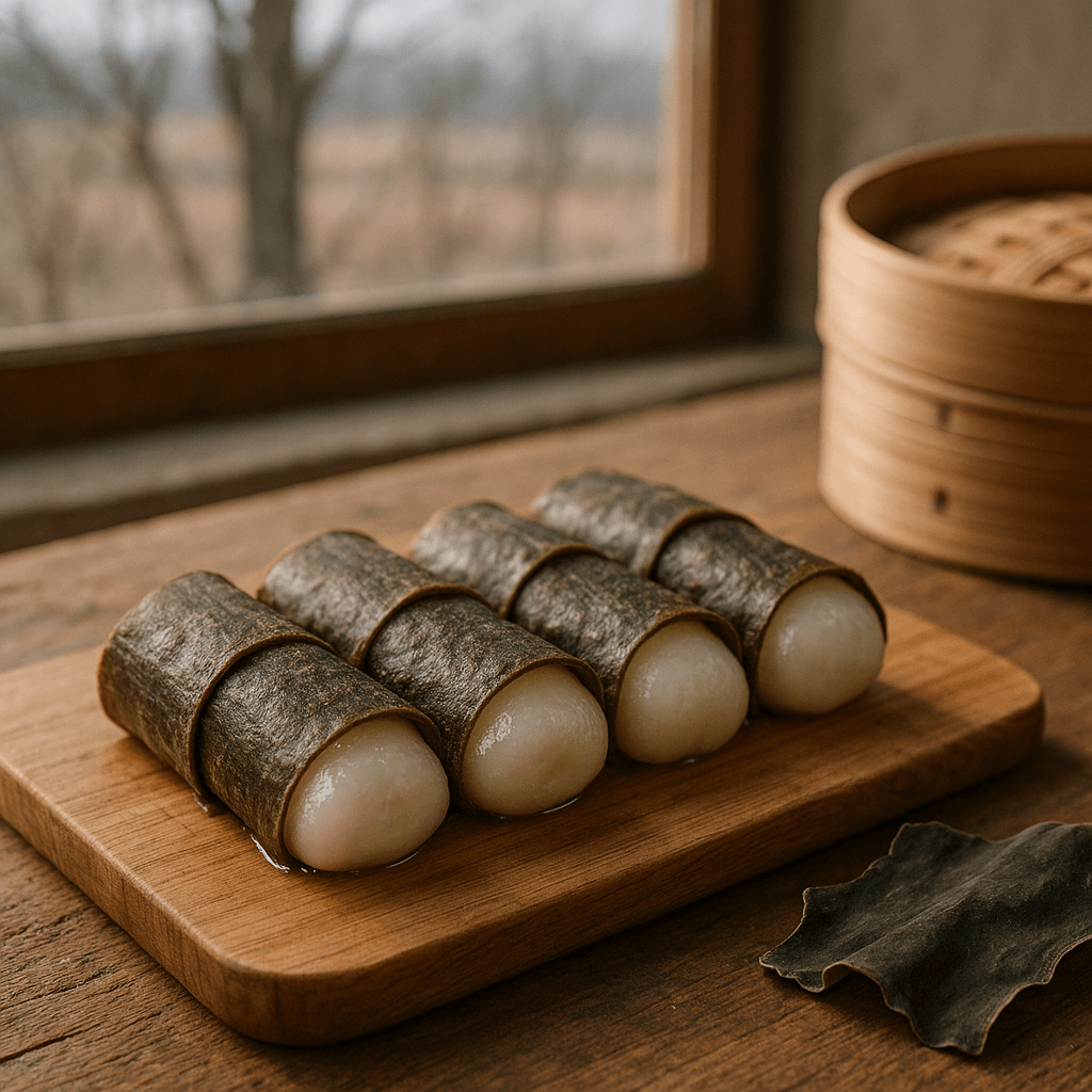 전북 고창 바닷바람에 말린 다시마 떡쌈