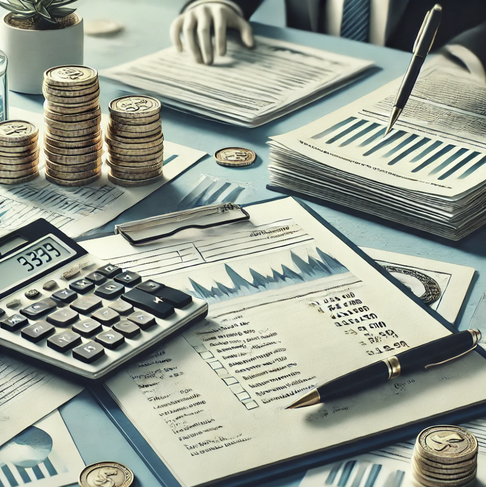 세금절약을 위해 계산하는 모습