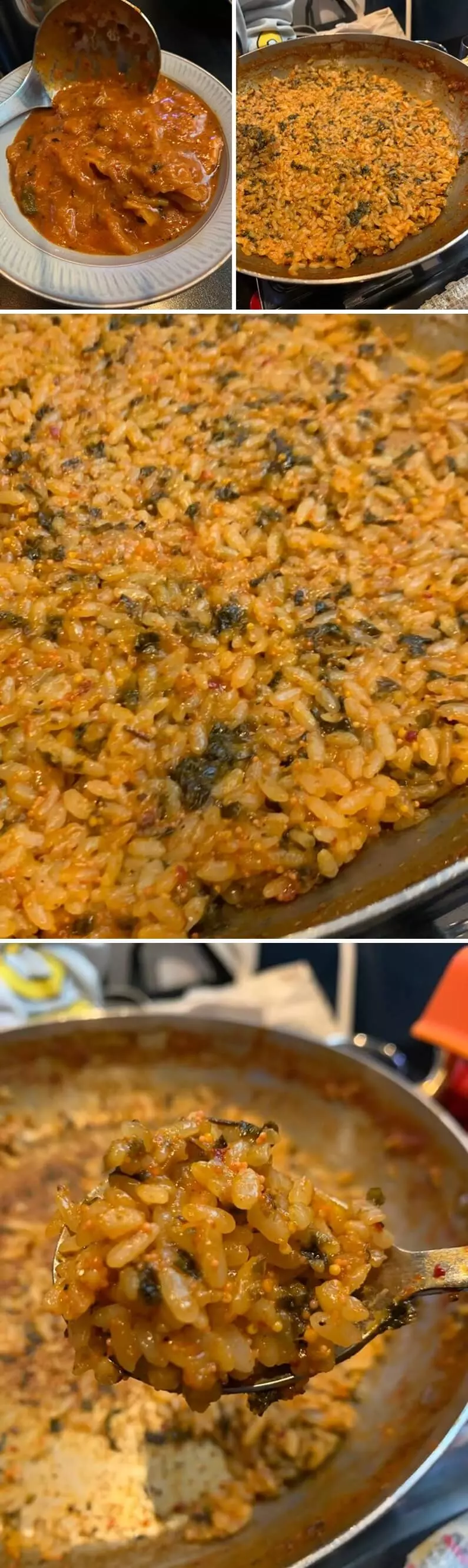 볶음밥 및 소스 덜어 놓은 그릇