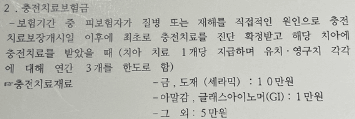 치과치료-보험금액-약관-캡쳐이미지