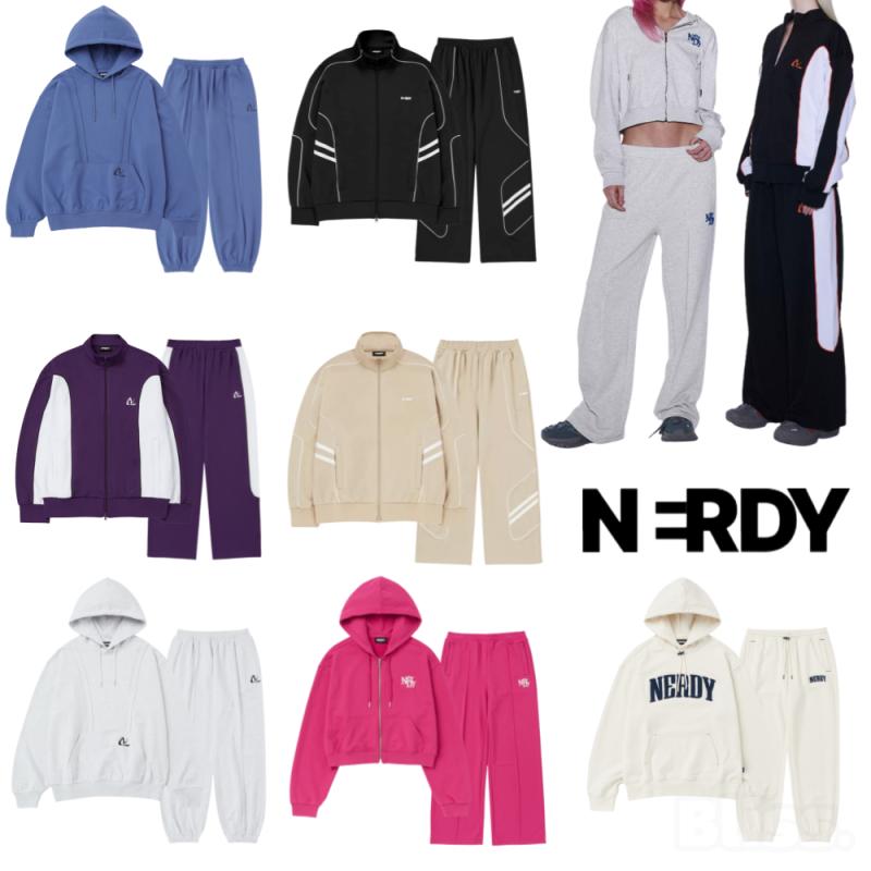 널디트레이닝복 세트 여자운동복 트레이닝셋업 트랙탑 져지 빅사이즈 nerdy