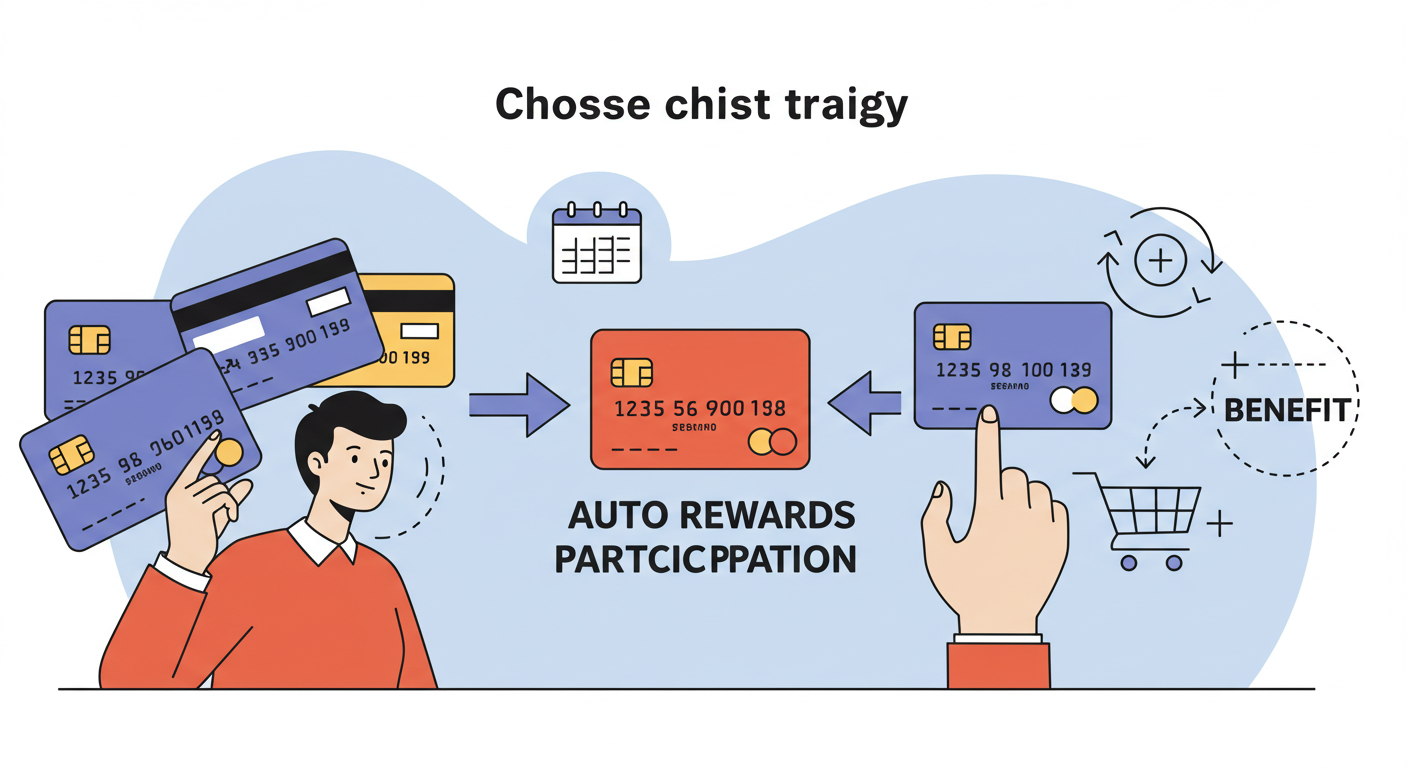 자동참여 및 빠른 지급이 가능한 카드를 선택하는 전략 삽화
