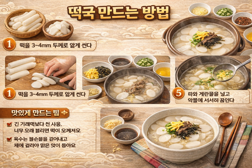 집에서 30분 만에 완성하는 쫄깃한 떡국 레시피