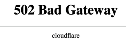 502 Bad Gateway