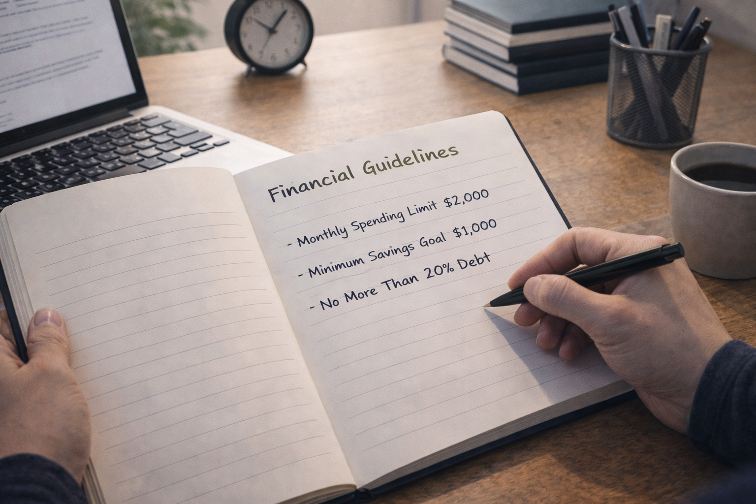 재정 판단 기준을 정리하는 차분한 사무 공간 장면