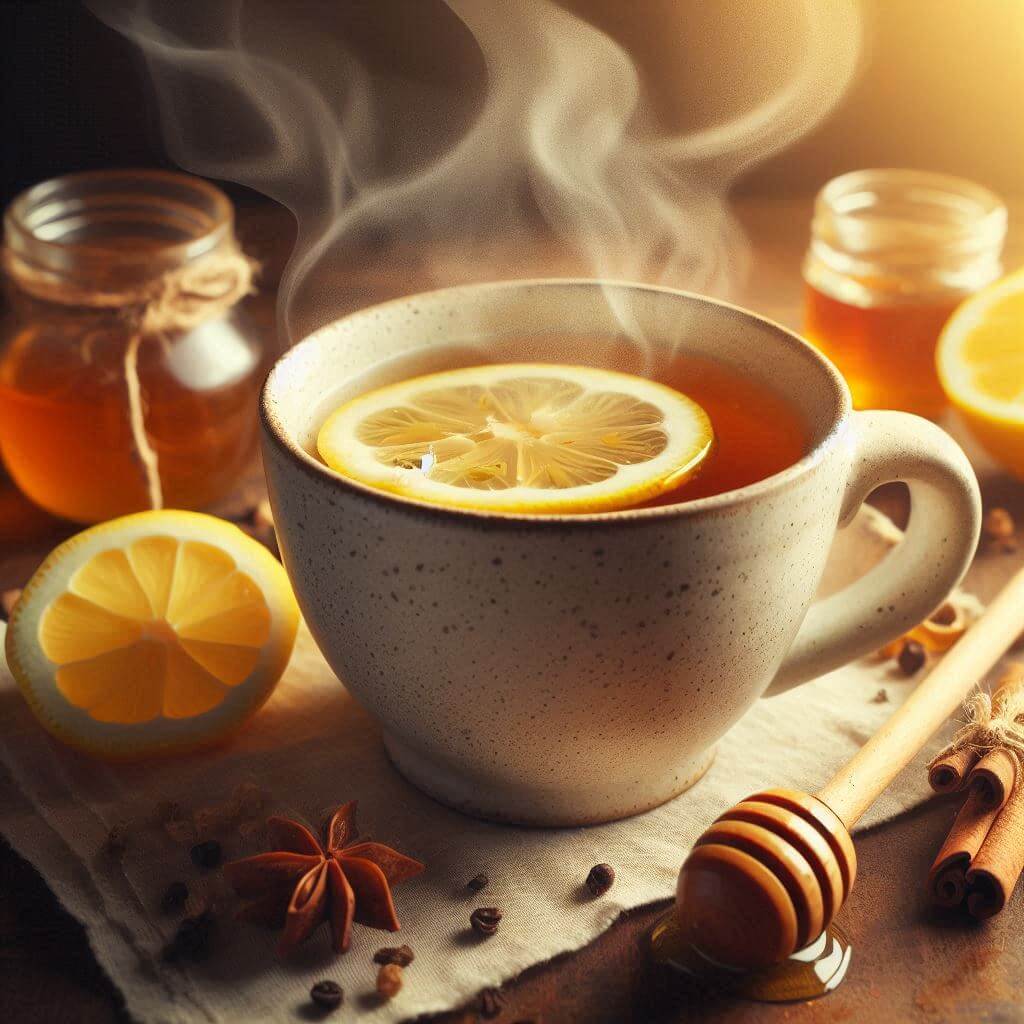 꿀과 레몬 섞어 마시기