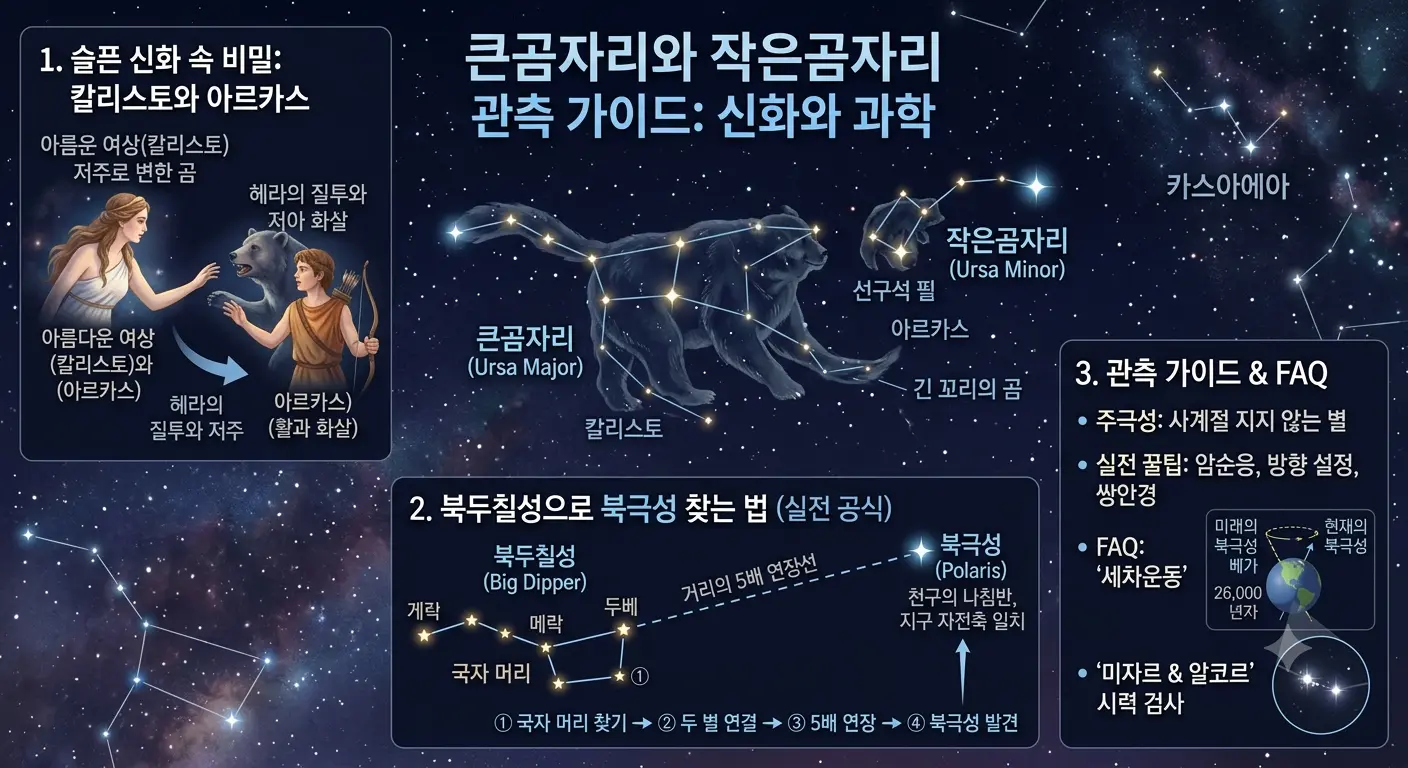 북극성 찾는 법: 북두칠성으로 관측하기