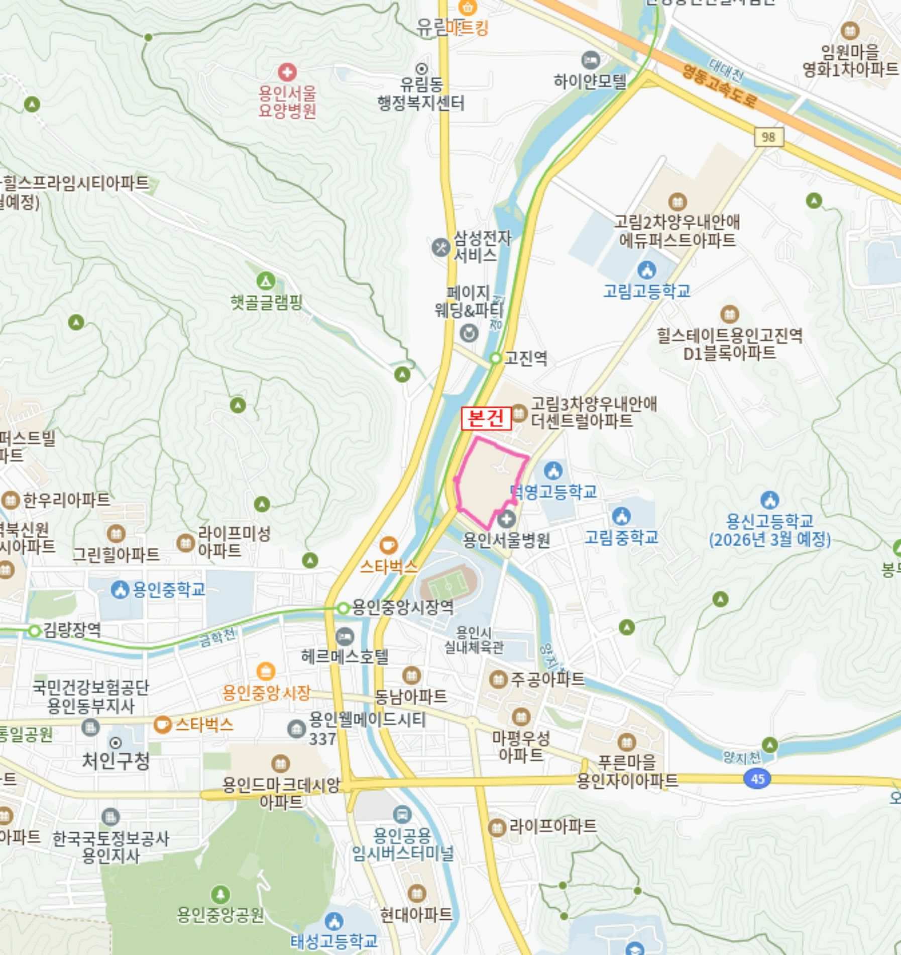고림동 양우내안애 위치도 (감정평가서)