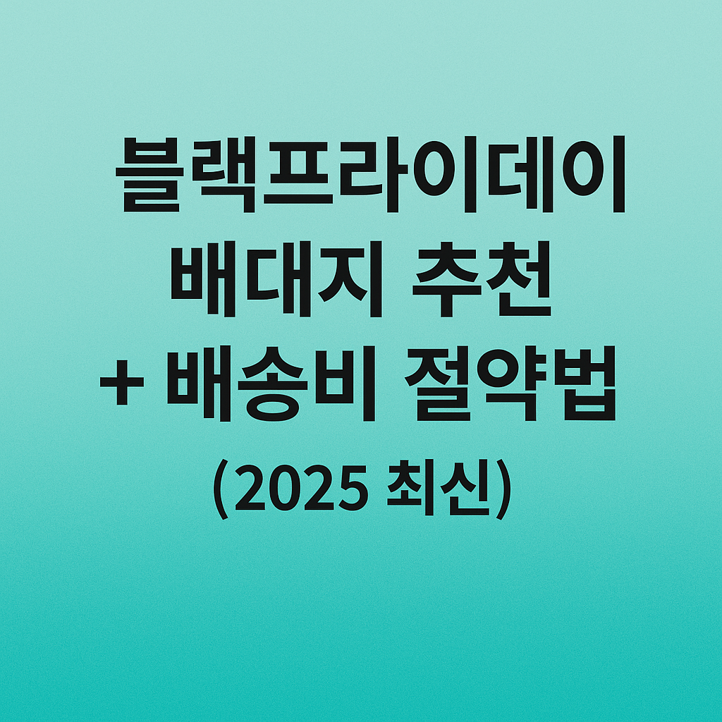 블랙프라이데이 배대지 추천 + 배송비 절약법