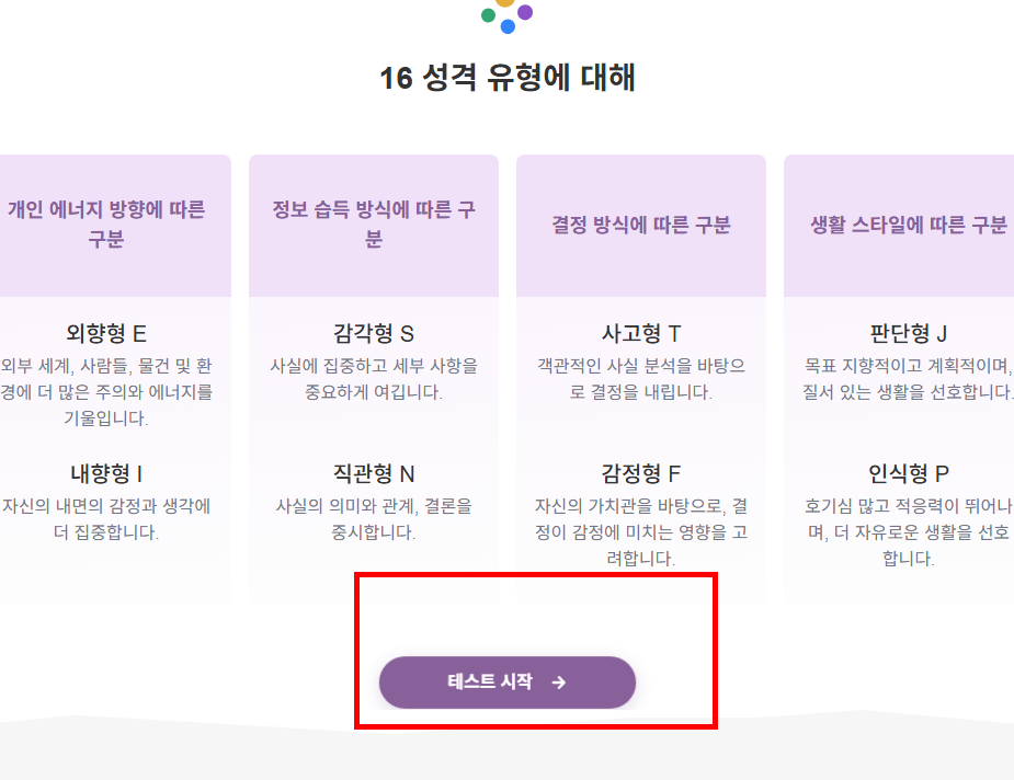 mbti 무료 검사하기 사이트