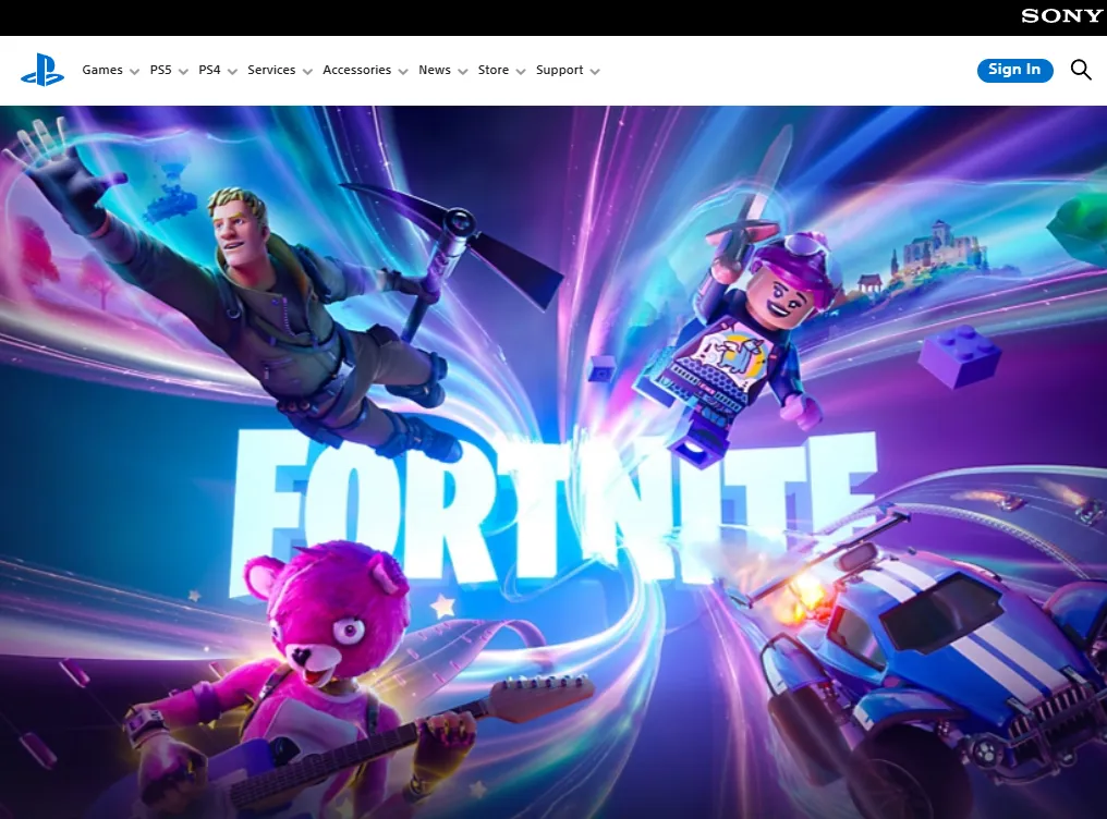 포트나이트-홈페이지화면