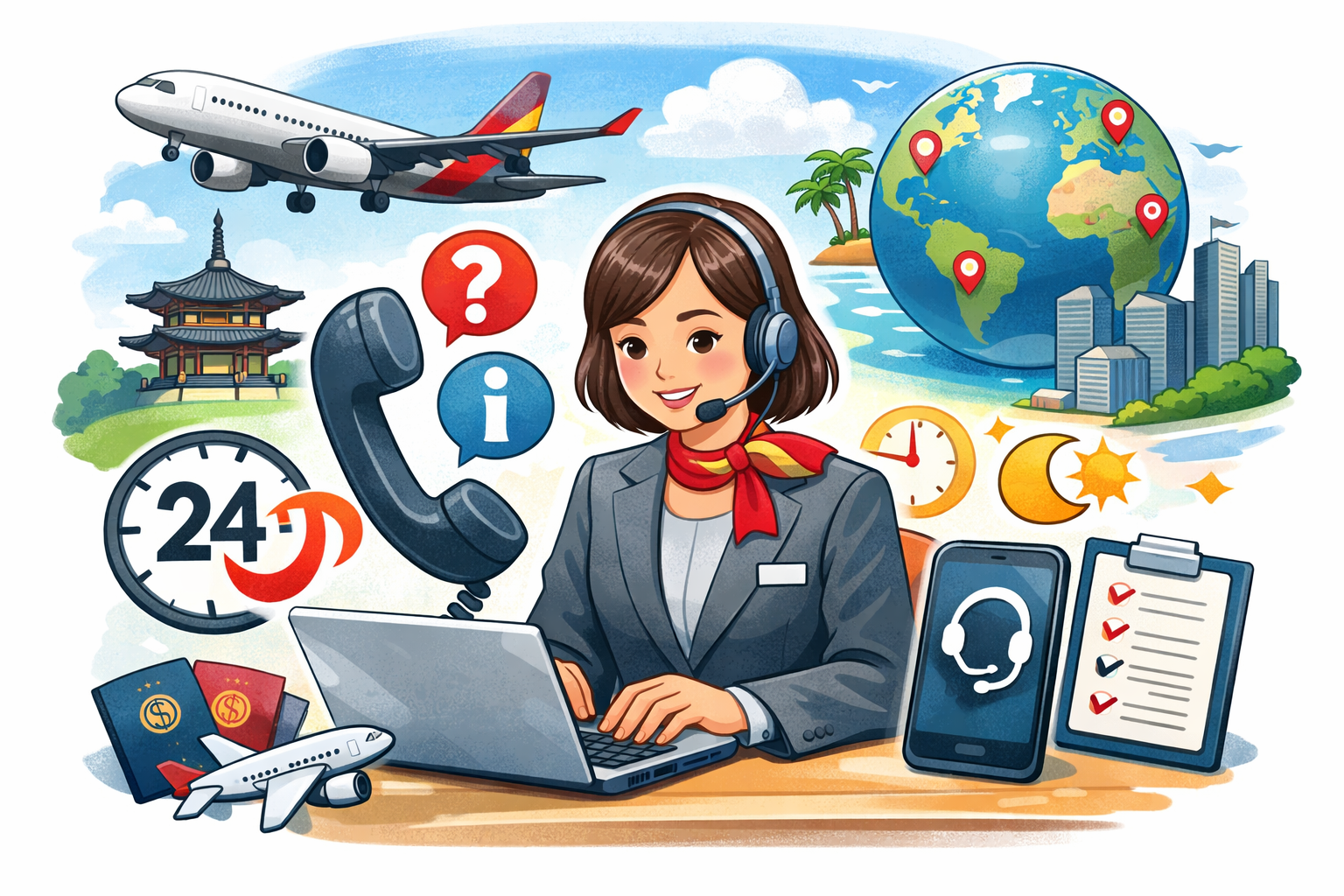 아시아나항공 고객센터 전화번호 총정리|상담원 연결 방법·운영시간·주말·24시간·해외 문의까지 한눈에 관련 사진