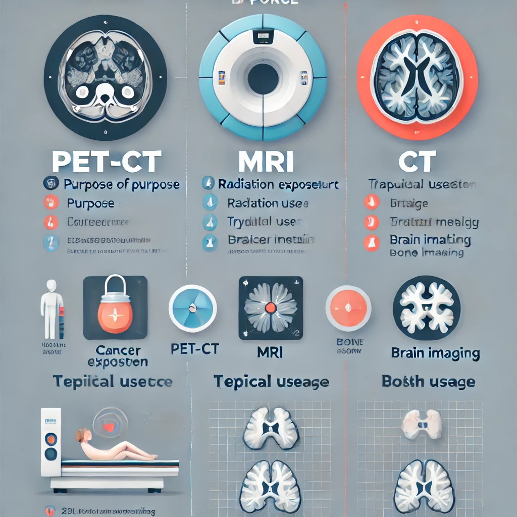 PET CT vs MRI vs CT 비교