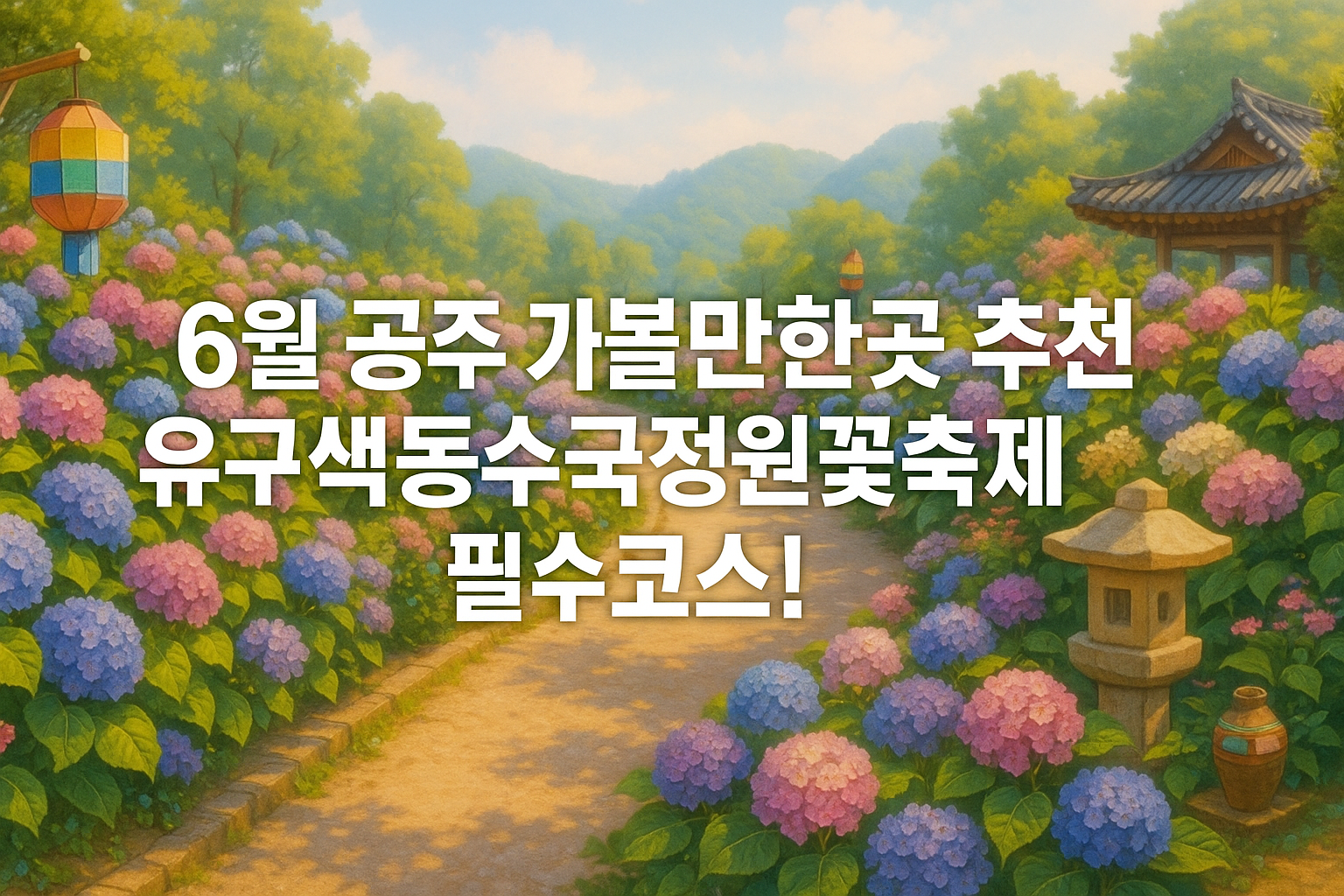 6월 공주 가볼만한곳 추천 , 유구색동수국정원