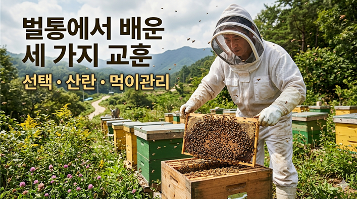 벌통에서 배운 세 가지 교훈, 선택&middot;산란&middot;먹이관리